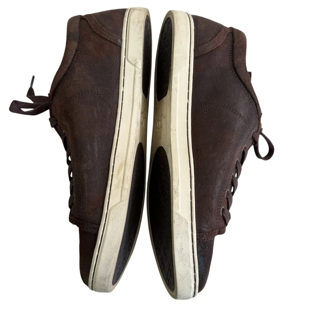 UGG Australia Womans Tomi 1008487 Dark Brown Suede Shearling Lined Sneakers 10